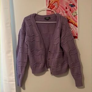 Purple knit cardigan